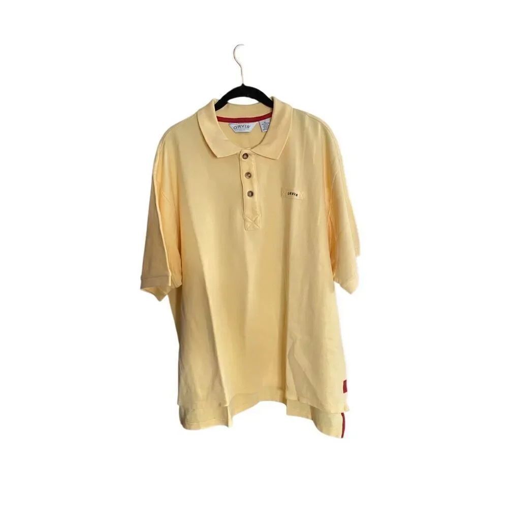 Orvis, NWOT men’s yellow polo fishing outdoor shirt size XL